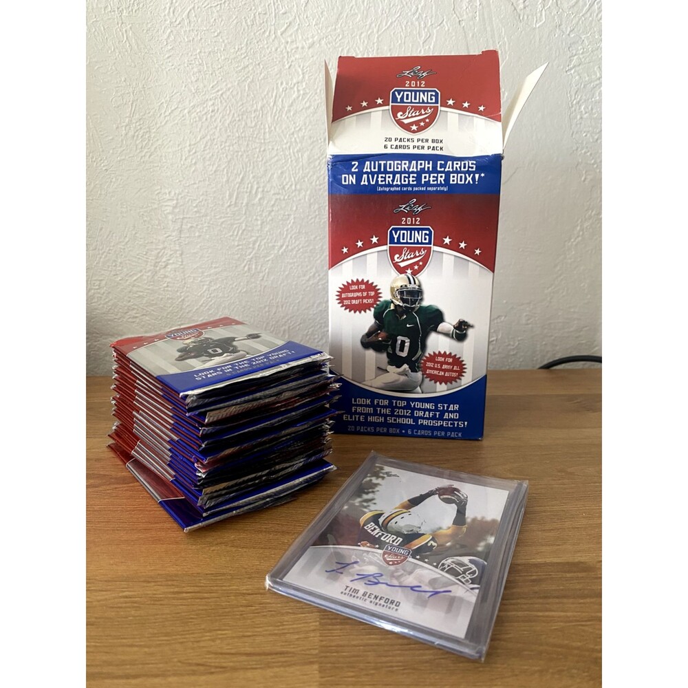2012 Leaf Draft Young Stars Football Box  - OPENED Packs 2 Autos
